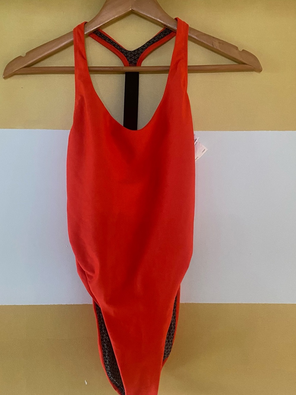 High leg Nike Swim red/orange T-back, anti slip one piece